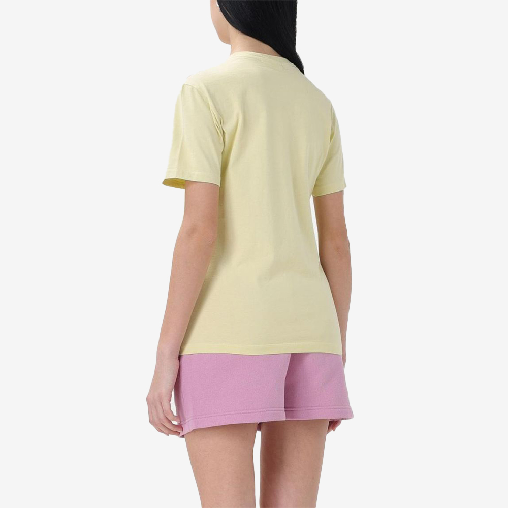 메종키츠네 폭스 헤드 패치 레귤러 반팔 티셔츠 초크 옐로우 여성